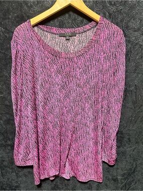 EUC TONI Morgan XL Pink Patterned Long-Sleeve Women's Top